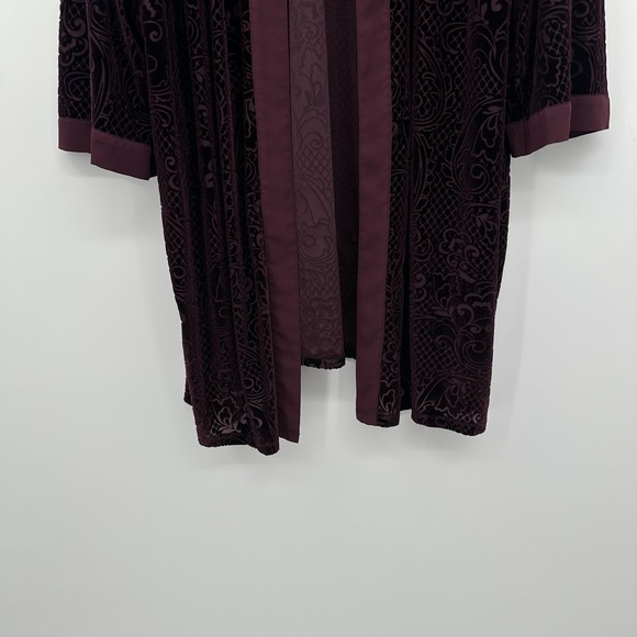 Catherines Jacket Kimono Size 3X Stretch Velvet Burnout Whimsigoth Witchy Boho - Picture 4 of 10